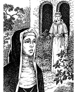 Исповедь послушницы читать. Иллюстрации книги леди послушница. Монахини православный монастырь рисунки.